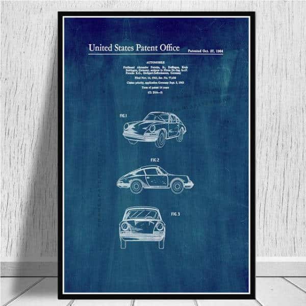 Auto Poster 911 Plan Retro